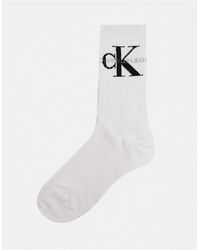 Calvin Klein Jeans – Kurze Socken mit Logo - Weiß