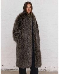 Aria Cove - Oversized Tipped Faux Fur Maxi Coat - Lyst