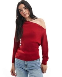 ASOS - Knitted Asymmetric Off Shoulder Top - Lyst