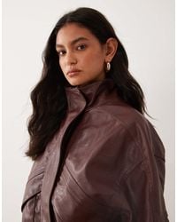 Cotton On - Faux Leather Bomber Jacket - Lyst