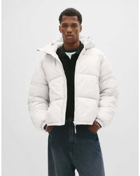 Pull&Bear - Gewatteerd Jack Met Capuchon - Lyst