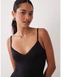 New Look - Lace Trim Strappy Body - Lyst