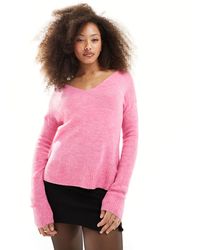 Jdy - Pull manches longues à col en v - Lyst
