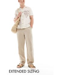 ASOS - Relaxed Linen Look Trousers - Lyst