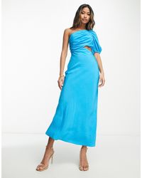 ASOS - Washed One Shoulder Maxi Dress With Cut Out Side Waist Detail - Lyst