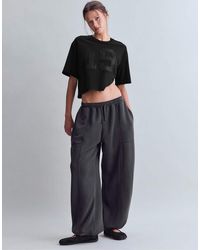 Stradivarius - Cotton Plush Barrel joggers - Lyst