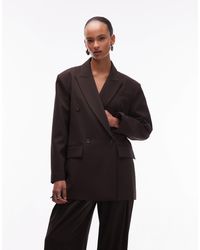 ASOS - Power Shoulder Double Breasted Suit Blazer - Lyst