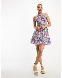 Pimkie - Halterneck Mini Dress With Low Back - Lyst