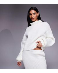 Kaiia - Exclusive Ribbed Knit High Neck Balloon Sleeve Jumper Co-Ord - Lyst