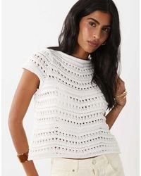 ASOS - Knit Crochet Shrunken Top Set - Lyst