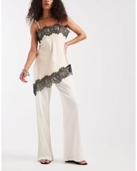 4th & Reckless - Pantalon d'ensemble côtelé ample et décontracté à taille haute en coton majoritaire - crème - Lyst