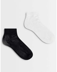 Pieces - 2 Pack Lace Ankle Socks - Lyst