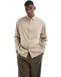 Jack & Jones - Camisa De Corte Cuadrado Con Bajo Recto De - Neutro - Lyst