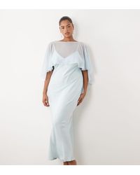 ASOS - Asos Design Curve Satin Cape Layer Maxi Dress - Lyst