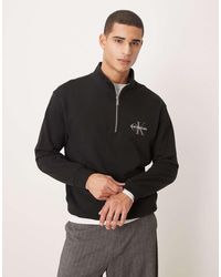Calvin Klein - Monologo Quarter Zip Sweatshirt - Lyst