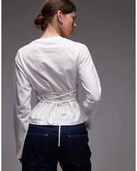 ASOS - Long Sleeve Corset T-shirt With Tie Back Lace Up Detail - Lyst