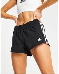 adidas Originals Adidas Training Pacer 3 Stripe Woven Shorts - Black