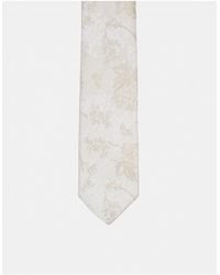 ASOS - Cravate fine à motif fleuri - crème - Lyst