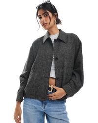 ASOS - Barn Jacket With Bomber Hem And Contrast Collar - Lyst