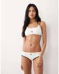Calvin Klein - Logo Hipster Contrast Bikini Bottoms - Lyst