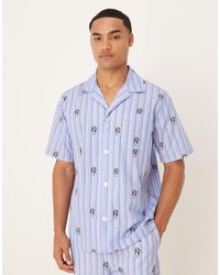 Polo Ralph Lauren - Camicia Del Pigiama A Maniche Corte A Righe Con Logo Bear - Lyst