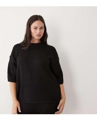ASOS - Asos Design Curve Crew Neck T Shirt With Wool Co Ord - Lyst