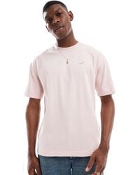 Hollister - T-shirt coupe carrée avec logo emblématique - clair - Lyst