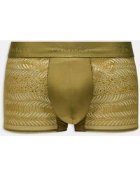 Calvin Klein - Boxer Aderenti A Vita Bassa Sagomati Verdi - Lyst