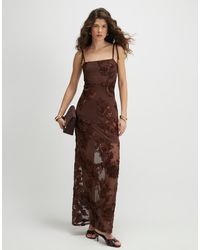 River Island - Embroidered Floral Maxi Dress - Lyst