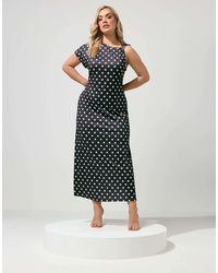 Yours Clothing - Polka Dot Buckle Detail Maxi Dress - Lyst