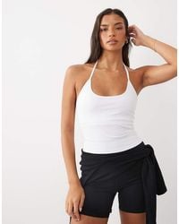 4505 - Halter Neck Cami With Inner Bra And Adjustable Straps - Lyst