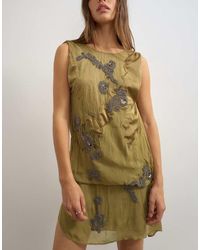 TOPSHOP - Open Back Lace Applique Embellished Mini Dress - Lyst