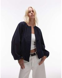 ARKET - Chaqueta Marino Voluminosa Con Bajo Abullonado Con Cordón Ajustable De Tejido De Algodón Puro De - Lyst