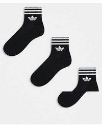 adidas Originals - Adicolor Trefoil 3 Pack Ankle Socks - Lyst