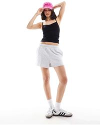 Cotton On - Pantalones Muy Cortos Gris Jaspeado Clásicos De Felpa De Cotton On - Lyst