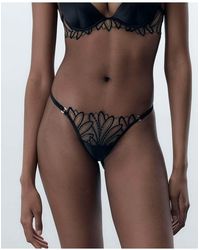 Bluebella - Pavlina Floral Embroidered Thong - Lyst