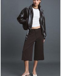 Stradivarius - Wide-leg Cross-waist Bermuda Shorts - Lyst