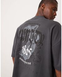ASOS - Oversized Dropped Shoulder Boxy T-shirt With Grunge Print - Lyst