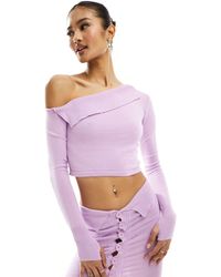 Missy Empire - Missy Empire Knitted Asymmetric Long Sleeve Top - Lyst
