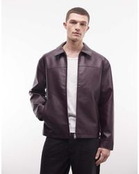 ASOS - Faux Leather Harrington Jacket - Lyst
