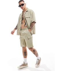 Sixth June - Short cargo d'ensemble texturé - beige - Lyst