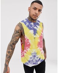 ASOS Relaxed Sleeveless T-shirt With Extreme Dropped Armhole - Yellow