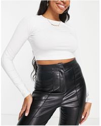 ASOS - Hourglass Fitted Crop T-shirt With Long Sleeve - Lyst