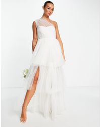 LACE & BEADS - – bridal – transparentes maxi-brautkleid aus tüll - Lyst