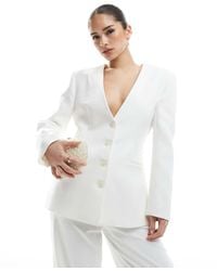 Six Stories - Bridal Collarless Tailored Blazer Co-Ord - Lyst
