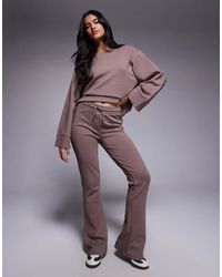 ASOS - Co-ord Interlock Flared jogger Deep Taupe - Lyst
