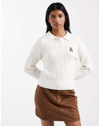ONLY - Gebreide Polo Met Borduursel Van Teddybeer - Lyst