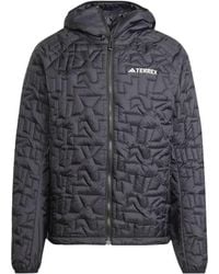adidas - Chaqueta Negra Aislante De Corte Suelto Con Capucha Xperior Primaloft De Terrex - Lyst