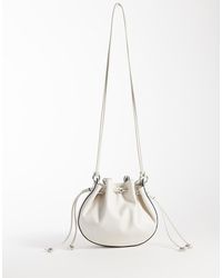 ASOS - Ruched Multi Strap Bucket Shoulder Bag With Bead Detail - Lyst
