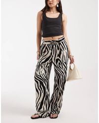 Vero Moda - Linen Blend Tie Waist Pants - Lyst